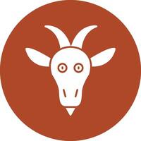 Goat Glyph Circle Icon vector