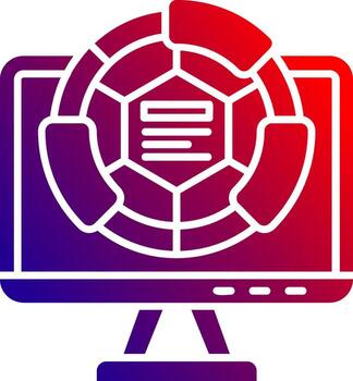 Computer Solid Gradient Icon vector