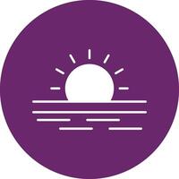 Ramadan Sunrise Glyph Circle Icon vector