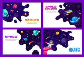 Galaxy space exploration banners and posters vector