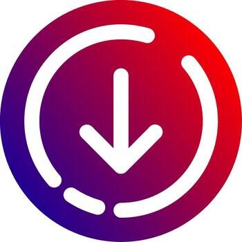 Down arrow Solid Gradient Icon vector