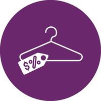 Clothes Hanger Glyph Circle Icon vector