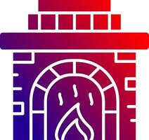 Fireplace Solid Gradient Icon vector