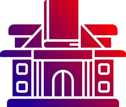 Library Solid Gradient Icon vector