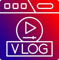 vlog sólido degradado icono vector