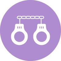 Handcuffs Glyph Circle Icon vector