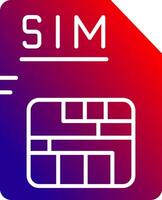 Sim Solid Gradient Icon vector