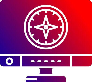 Brújula sólido degradado icono vector