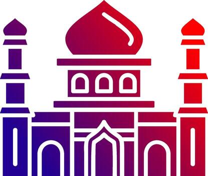 mezquita sólido degradado icono vector