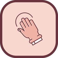 Tilted Hand Line filled sliped Icon vector