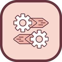 Gear Line filled sliped Icon vector