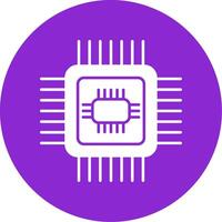 Cpu Glyph Circle Icon vector