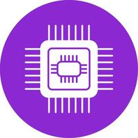 icono de círculo de glifo de cpu vector