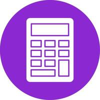 Calculator Glyph Circle Icon vector