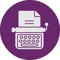 Typewriter Glyph Circle Icon vector