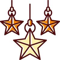 Christmas star filled Sliped Retro Icon vector