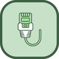 Ethernet Line filled sliped Icon vector