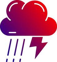 Thunder strom Solid Gradient Icon vector