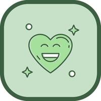 Smile Line filled sliped Icon vector