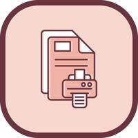 Print Line filled sliped Icon vector