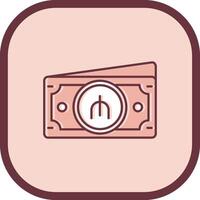 Manat Line filled sliped Icon vector