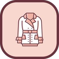 Coat Line filled sliped Icon vector