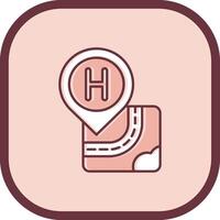 Hospital Line filled sliped Icon vector