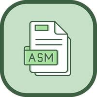 Asm Line filled sliped Icon vector