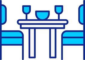 Dining Room Blue Filled Icon vector