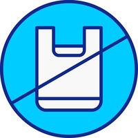 No Plastic Bag Blue Filled Icon vector