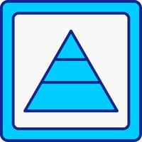 Pyramid Blue Filled Icon vector