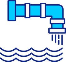 Water Pollution Blue Filled Icon vector