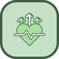 Heart rate Line filled sliped Icon vector