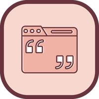 Quote Line filled sliped Icon vector