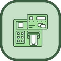 Atm Line filled sliped Icon vector