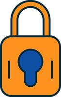 Padlock Line Filled Two Colors Icon vector