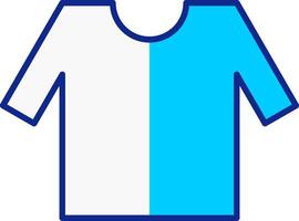 camisa azul lleno icono vector