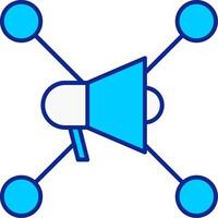social red azul lleno icono vector