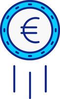 Euro Sign Blue Filled Icon vector