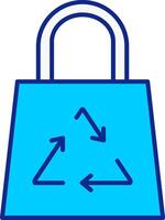 reciclar bolso azul lleno icono vector