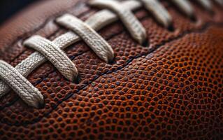 AI generated Leather Football Texture Close Up Macro photo