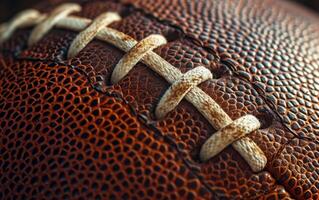 AI generated Leather Football Texture Close Up Macro photo