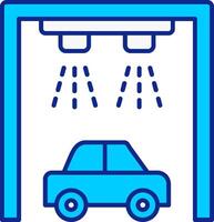 Car Wash Blue Filled Icon vector