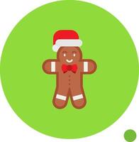 Gingerbread Long Circle Icon vector