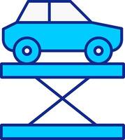 coche levantar azul lleno icono vector