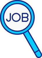 Job Search Blue Filled Icon vector