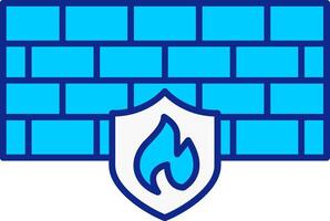 Firewall Blue Filled Icon vector