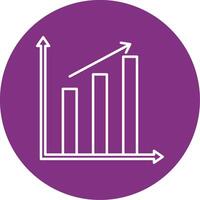 Bar Chart Line Multicircle Icon vector