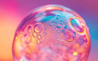 AI generated Vibrant Macro Soap Bubbles photo