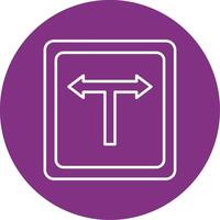 T Junction Line Multicircle Icon vector